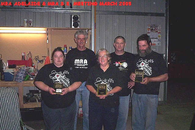 MRASA*Life Members S.E. Register*
Erica Masters, Ellen Koennecke & Allan Masters.
In the back Row: Phil McClelland & Bryan White.