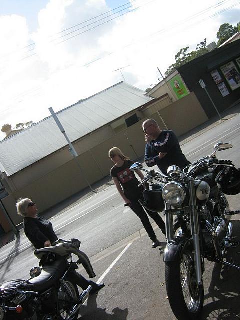 Photo courtesy of Sue (she is the one driving the blue car as her bike is in the shop!)