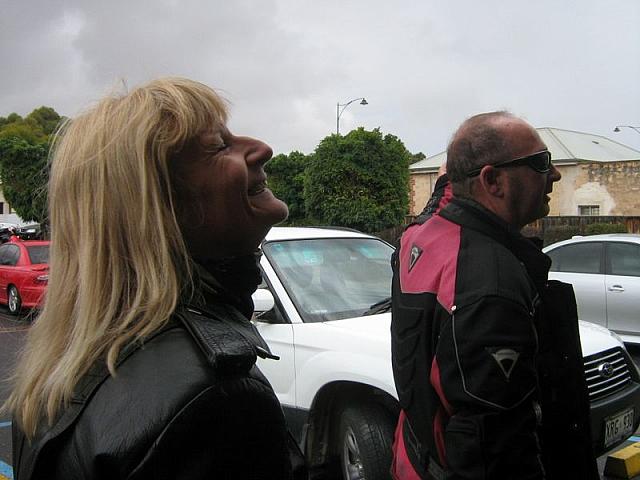 Photo courtesy of Sue (she is the one driving the blue car as her bike is in the shop!)